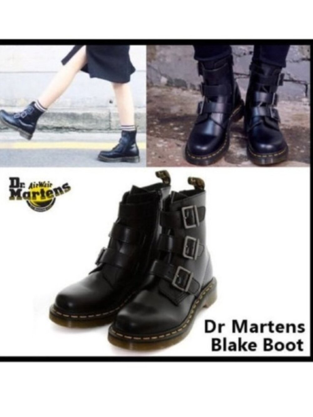 Dr. Martens | Blake Buttero Boot | Black | Size 8